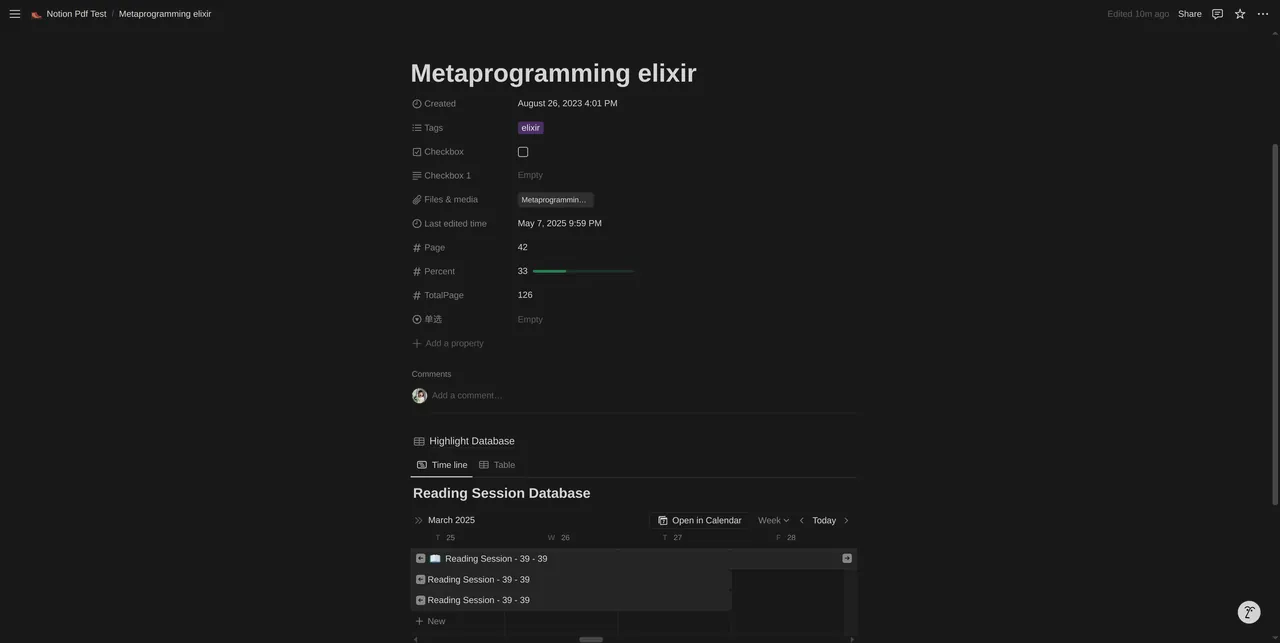 Reading progress timeline interface